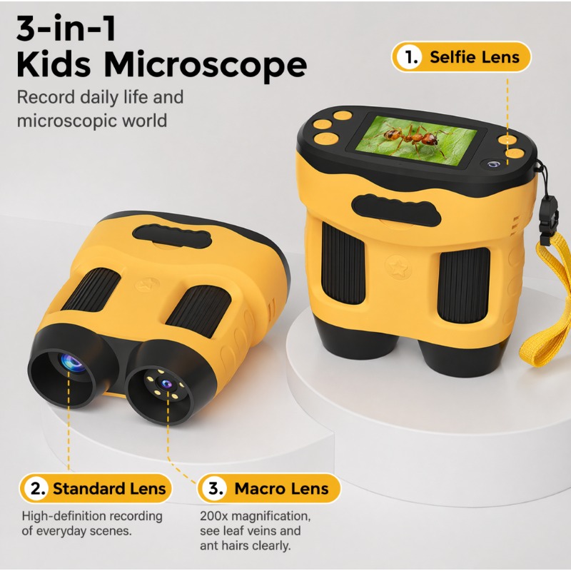 Kids Education News - Câmera Digital de Microscópio 4K 1000X