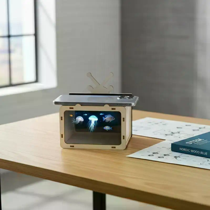 Kids Education Phone - Projetor de Cinema Holográfico 3D de