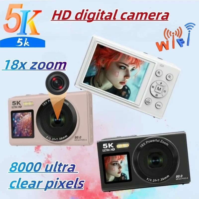 Kids Education News - Câmera Digital 5K HD WiFi 80MP