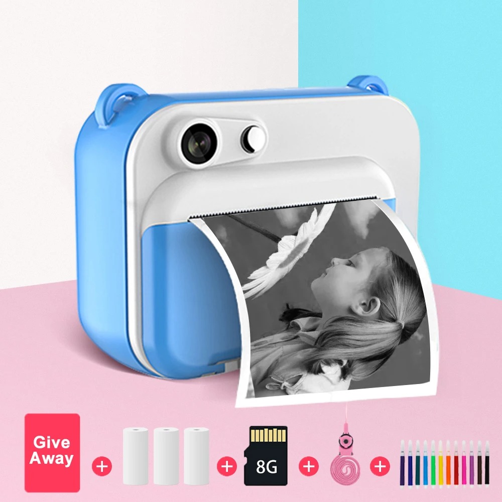 Kids Education News - Câmera infantil com impressão instantânea, câmera